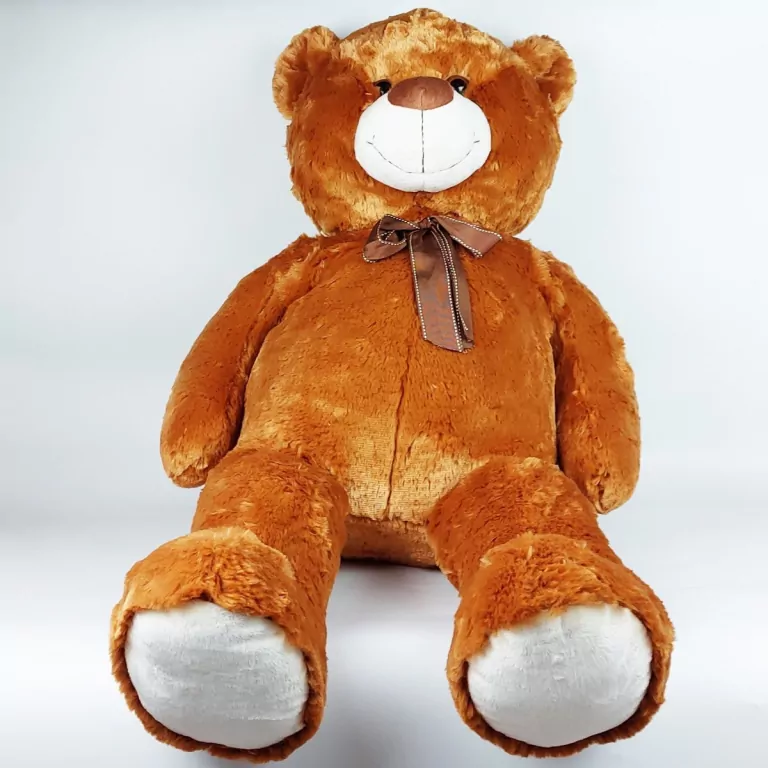 Miś pluszowy z kokardą 100cm brązowy - tantis.pl