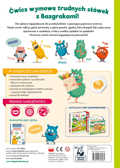 Bazgraki mówią trudne słowa. Ćw. logopedyczne - tantis.pl