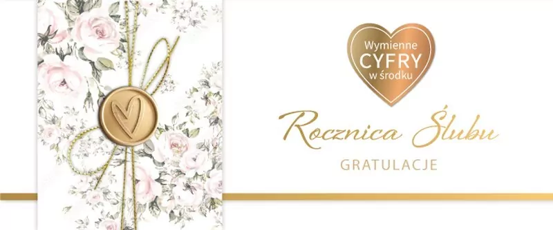 Karnet Rocznica Ślubu wymienne cyfry - tantis.pl