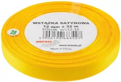 Wstążka satynowa żółta 12mmx32m