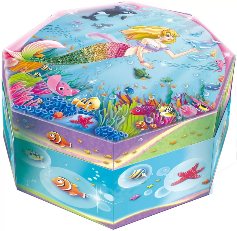 Szkatułka z pozytywką ośmiokątna. Syrenka - tantis.pl