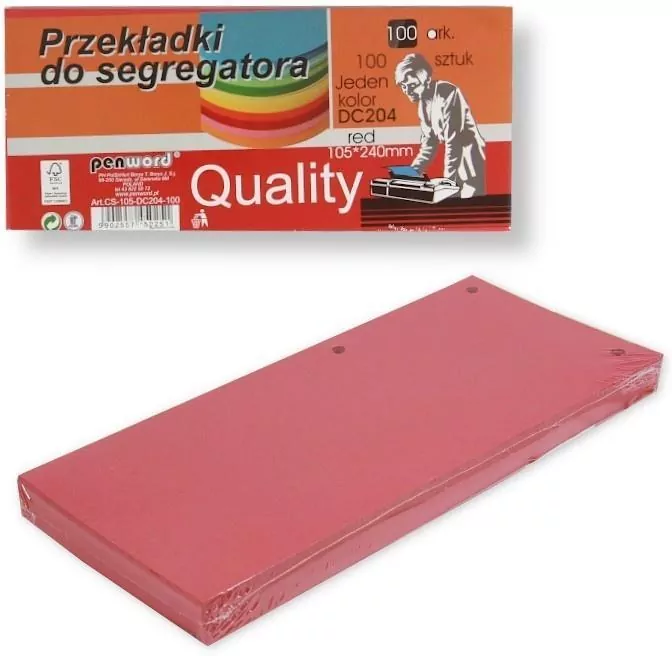 Przekładki do segregatora 100szt red - tantis.pl