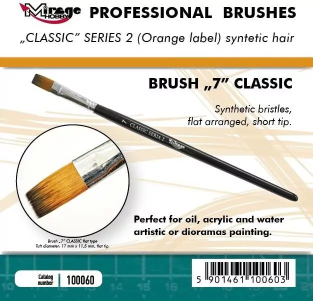 Pędzelek płaski high quality classic rozm 7 - tantis.pl