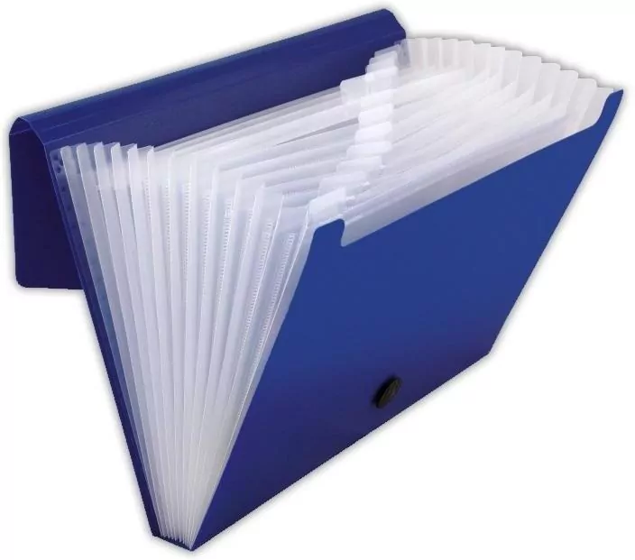 Aktówka 12 przegródek, niebieska - tantis.pl