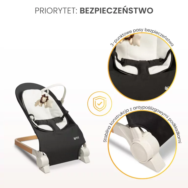 Caratero Leżaczek Pine black - tantis.pl