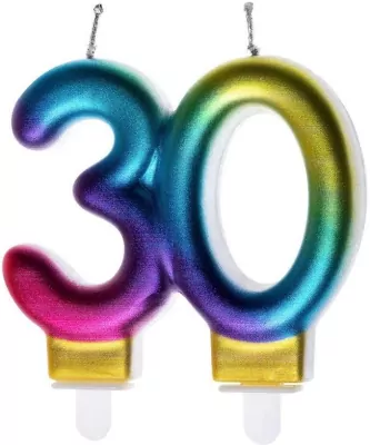 Świeczka urodzinowa 30 kolorowa