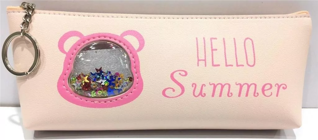 Piórnik saszetka Misiek Hello summer beżowy - tantis.pl