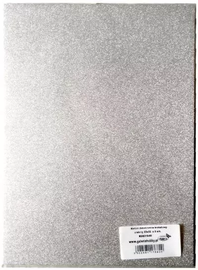 Karton brokatowy obustronny srebrny 23x33cm, 5 arkuszy - tantis.pl
