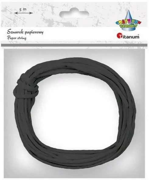 Sznurek papierowy 3.5 mm x 5 m czarny - tantis.pl