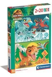 Clementoni. Puzzle 2x20. Super Kolor. Jurassic World - tantis.pl