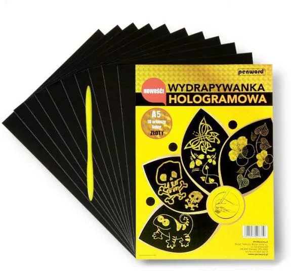 Wydrapywanka hologramowa A5 złota - tantis.pl