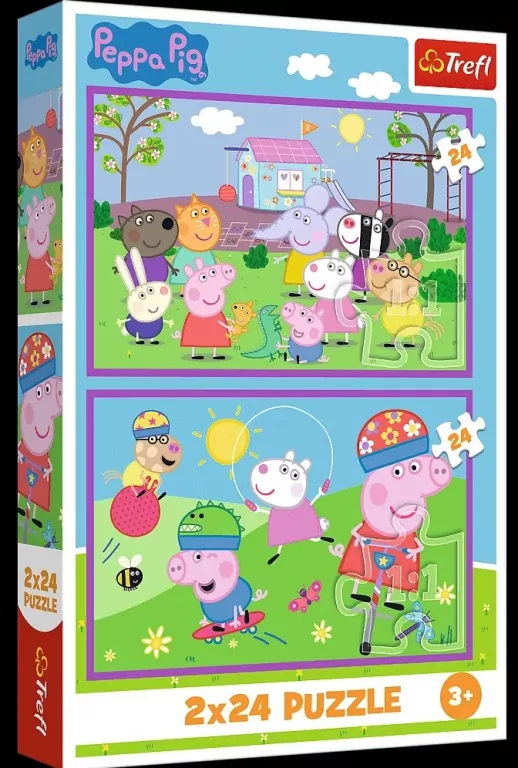 Puzzle 2x24 Peppa na placu zabaw TREFL - tantis.pl