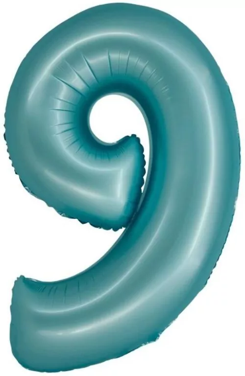 Balon foliowy Smart cyfra 9 niebieski matowy 76cm - tantis.pl