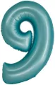 Balon foliowy Smart cyfra 9 niebieski matowy 76cm - tantis.pl