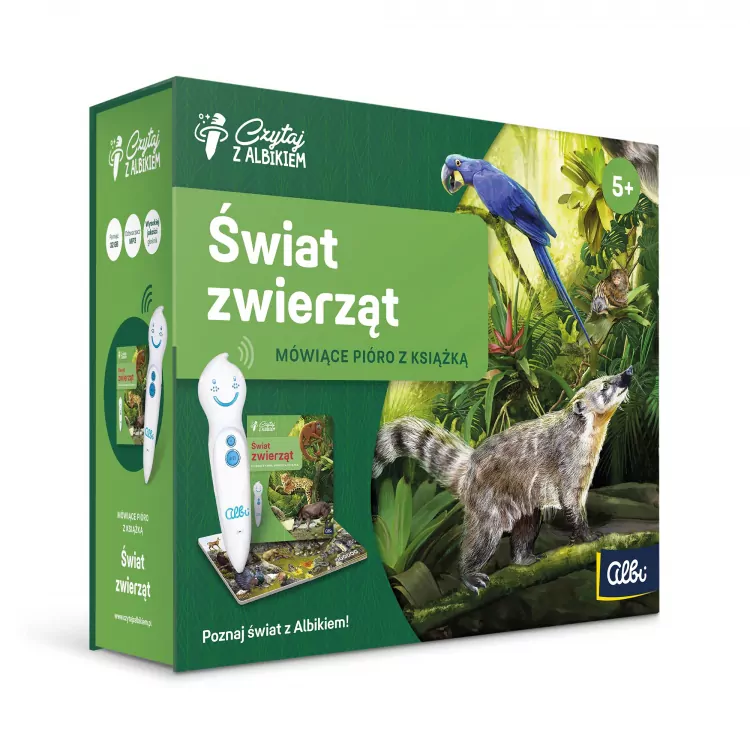Świat Zwierząt. Zestaw z piórem. Czytaj z Albikiem - tantis.pl