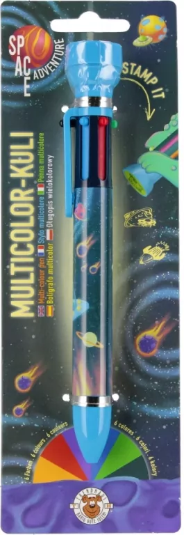 Długopis wielokolorowy z pieczątką Space Adventure 1 szt.mix - tantis.pl
