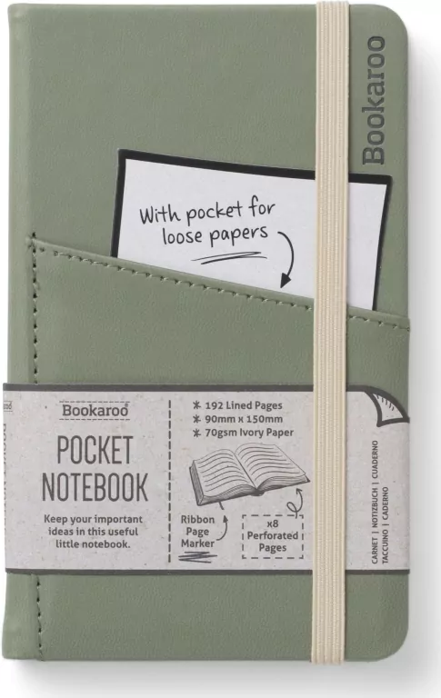 Bookaroo Notatnik Journal Pocket A6. Zielony - tantis.pl