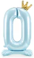 Stojący balon foliowy 0 błękitny 84cm - tantis.pl