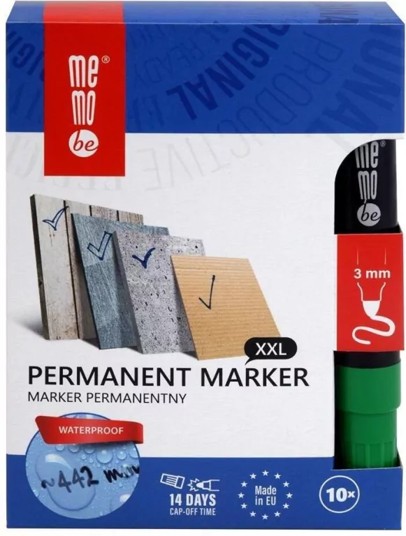 Marker permanentny 3mm zielony (10szt) MemoBe - tantis.pl