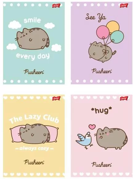 Zeszyt A5/32K kratka laminowany Pusheen - tantis.pl