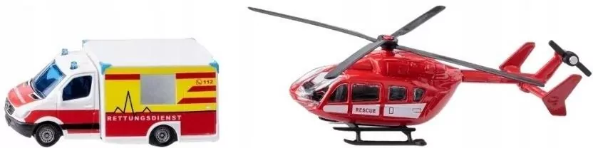 Siku Super - Mercedes-Benz Ambulans + Helikopter - tantis.pl