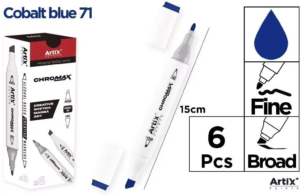 Marker Chromax z 2 końcówk. cobalt blue 71 - tantis.pl