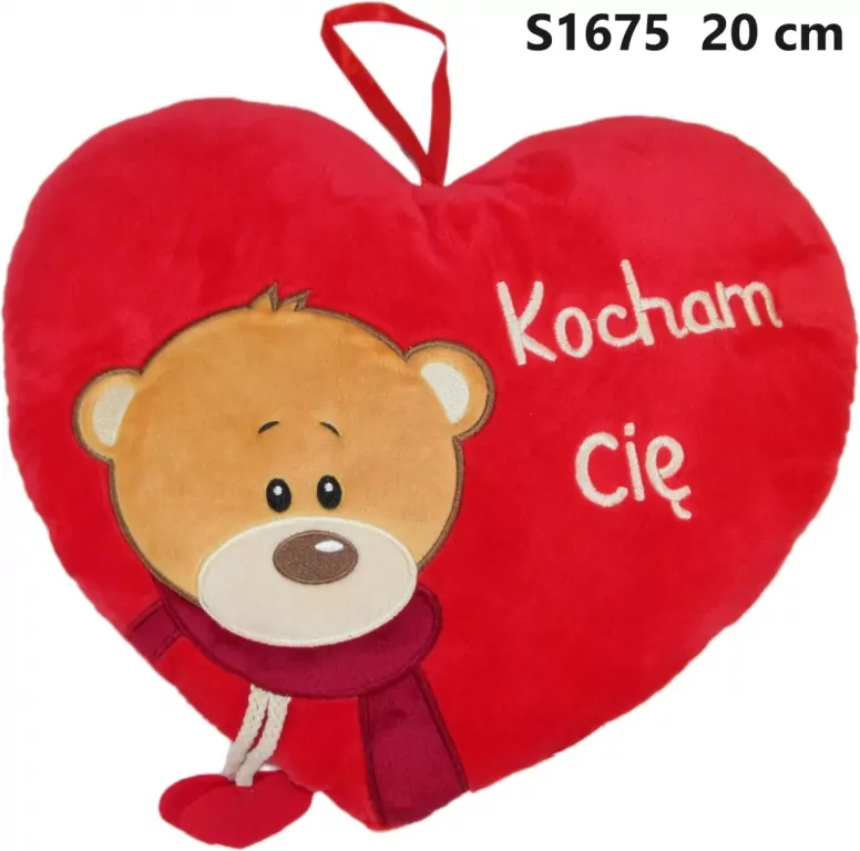 Poduszka Serce miś 20cm - tantis.pl
