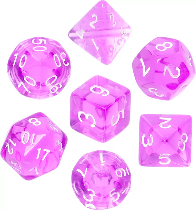 Komplet kości REBEL RPG - Mini Kryształowe - Fioletowe - tantis.pl