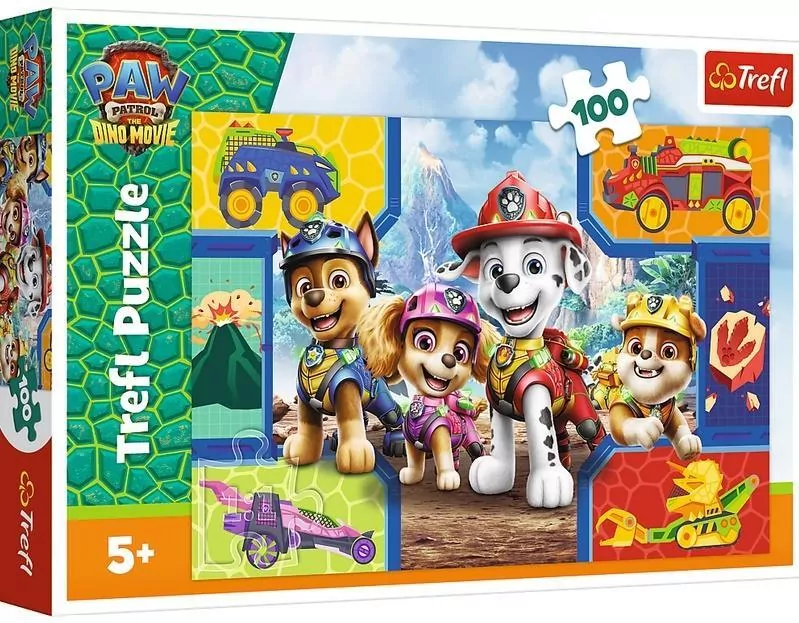 Puzzle 100 Psiaki i dinozaury TREFL - tantis.pl