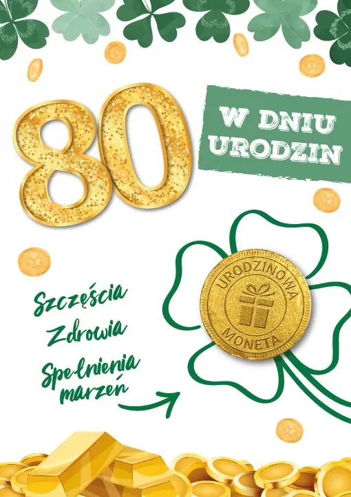 Karnet urodziny 80 - tantis.pl