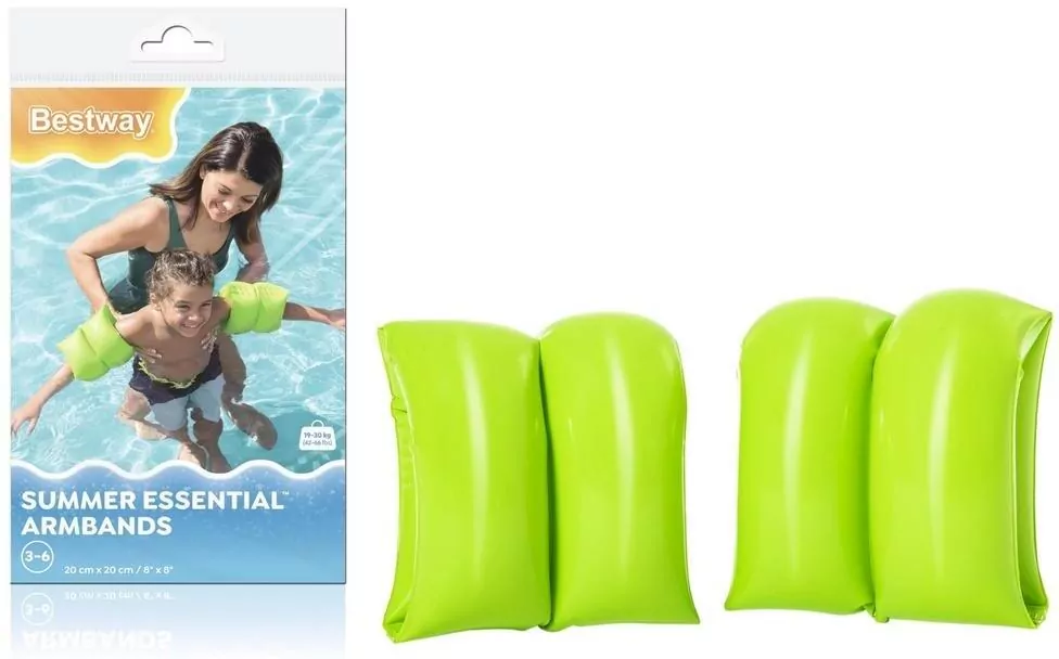 Dmuchane rękawki zielone 20cm - tantis.pl