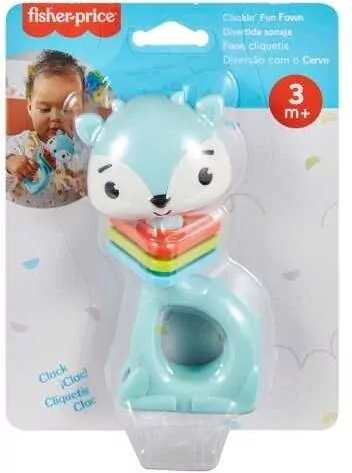 Fisher Price Grzechotka klekoczący Jelonek - tantis.pl