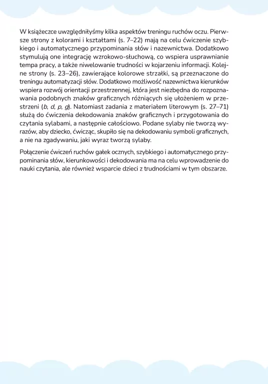 Książeczka sakkadowa do nauki czytania i ćwiczeń.. - tantis.pl