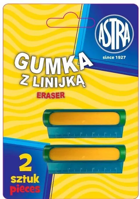 Gumka i linijka 5cm 2w1 Astra blister 2 sztuki - tantis.pl