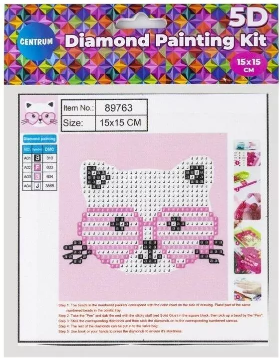 Diamentowa mozaika 5D. Kot 15x15cm - tantis.pl