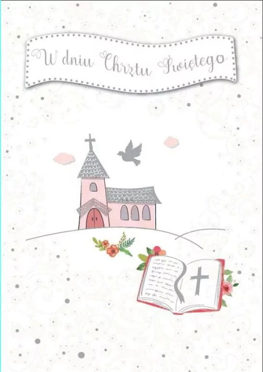 Karnet B6 PR-048 Chrzest (różowy) - tantis.pl