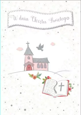 Karnet B6 PR-048 Chrzest (różowy)