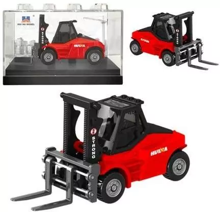 Wózek widłowy metalowy czerwony 1:80 - tantis.pl