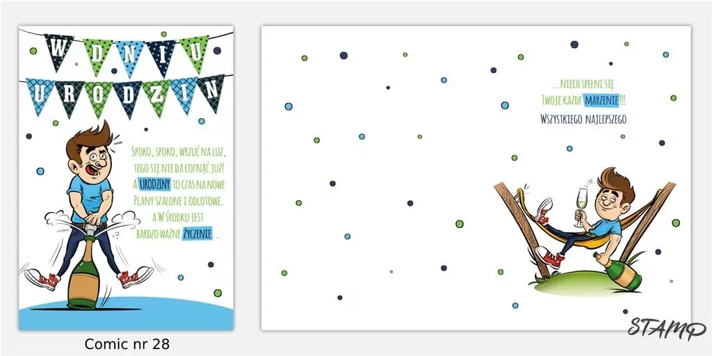 Karnet Comic B6 + koperta wzór nr 28 Urodziny - tantis.pl