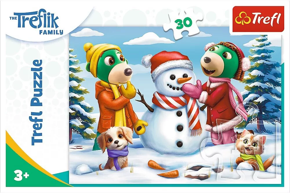 Puzzle 30. Zimowe zabawy Treflików - tantis.pl