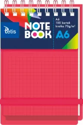 Kołonotatnik A6/100K kratka PP czerwony