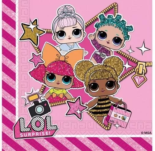 Serwetki papierowe. LOL Glitterati 33x33cm, 20 sztuki - tantis.pl