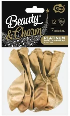 Balony Beauty&Charm platynowe złote 30cm 7szt - tantis.pl