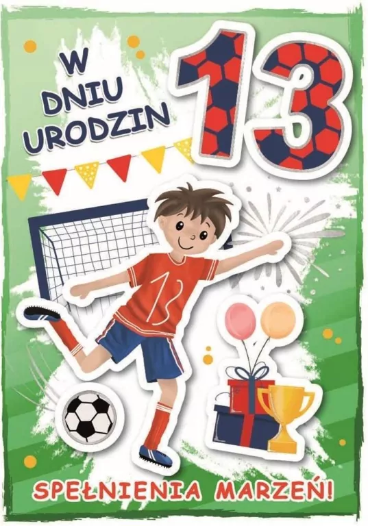 Karnet urodziny 13 B6 z kopertą - tantis.pl