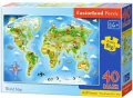 Puzzle 40 Maxi. Mapa świata. 040117-1 - tantis.pl