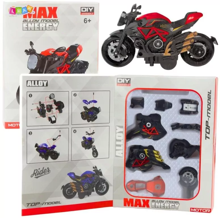 Motocykl do skręcania metalowy 1:14 - tantis.pl