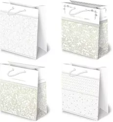 Torebki ozdobne t10l set 5 białe 10 sztuk