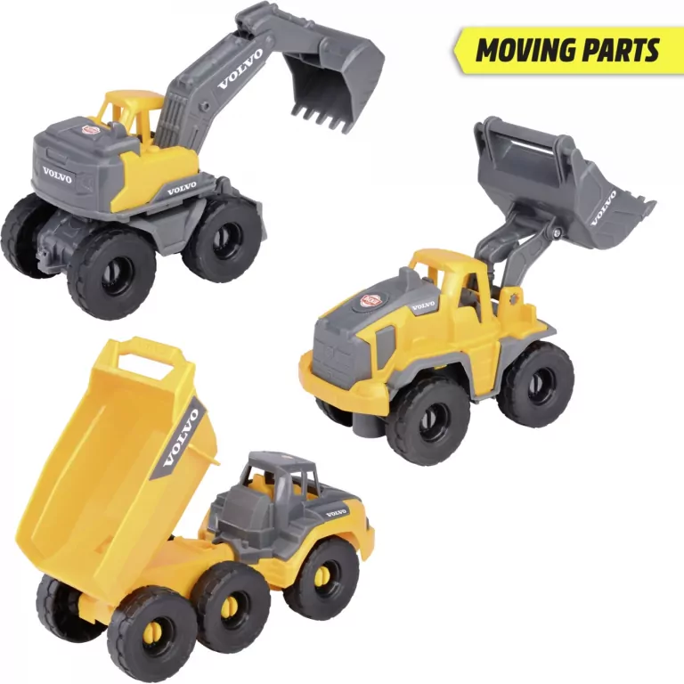 Construction Pojazdy budowlane Volvo 16cm 3-pak - tantis.pl