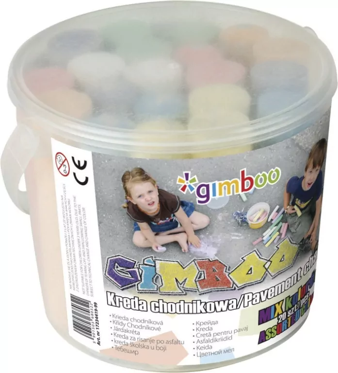 Kreda chodnikowa XXL w plastikowym wiaderku, 20 sztuk - tantis.pl