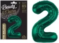 Balon foliowy cyfra 2. Zieleń butelkowa 85cm - tantis.pl